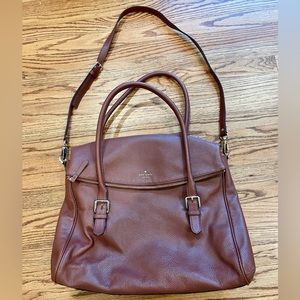 Kate Spade Large Brown Bag with Zip Top Flap